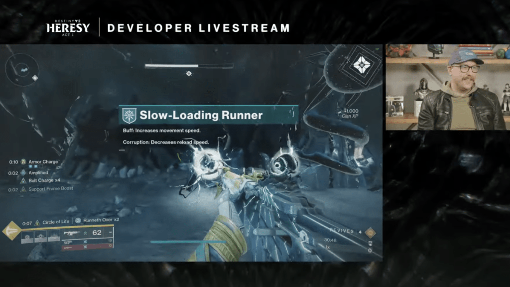 Destiny 2 Heresy gameplay during a developer livestream.